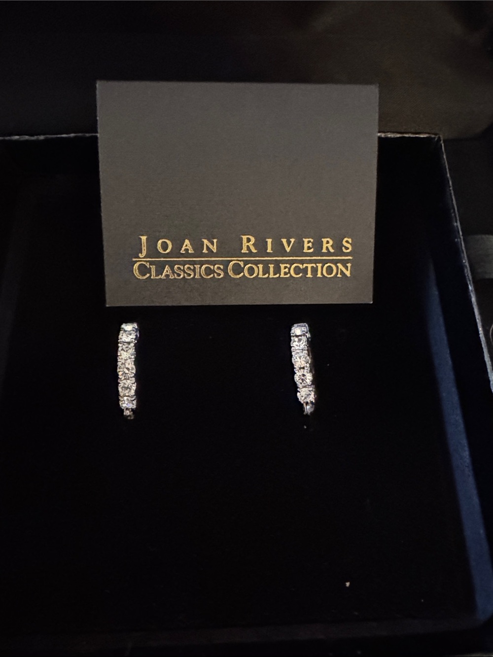 Joan Rivers Silver Crystal Mini Hoop Earrings - Clear